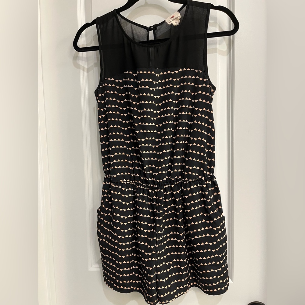 Mesh Detailed Romper by One Clothing
